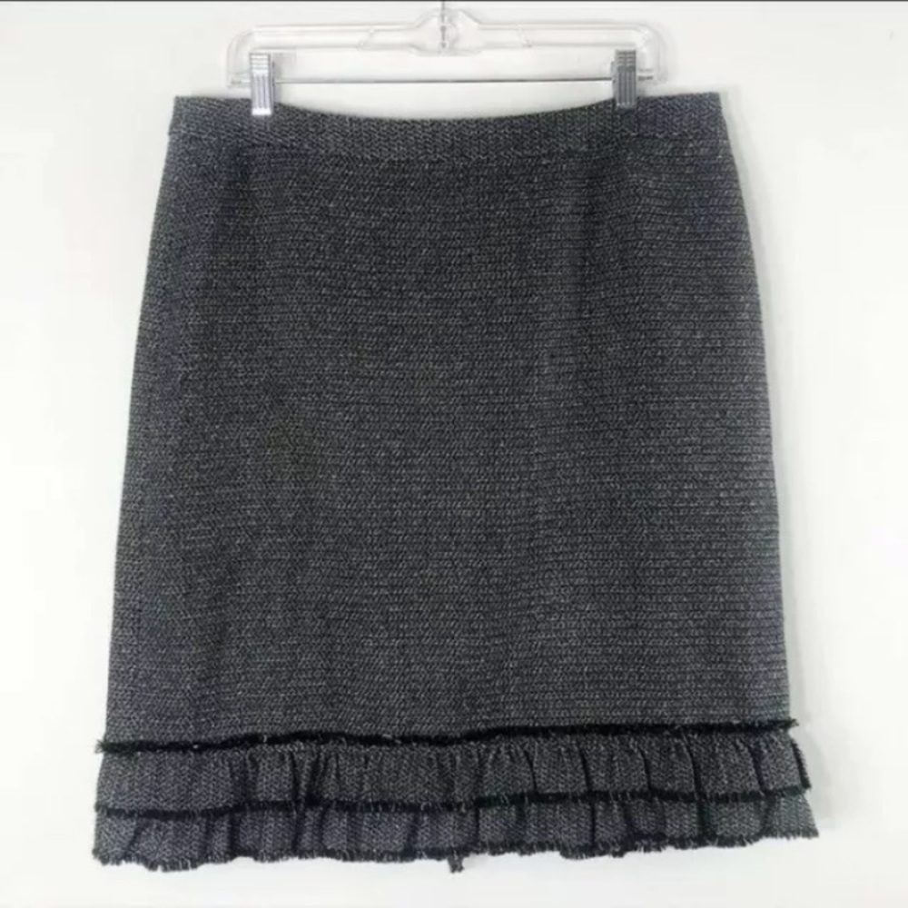 Talbots size 14 metallic woven layered hem skirt